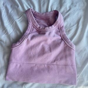 ALO Pink ribbed Crop Top